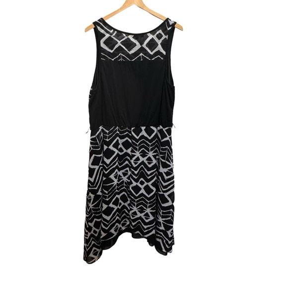 Addition Elle Black & White Abstract Print Midi Dress Size 18 - Picture 2 of 13